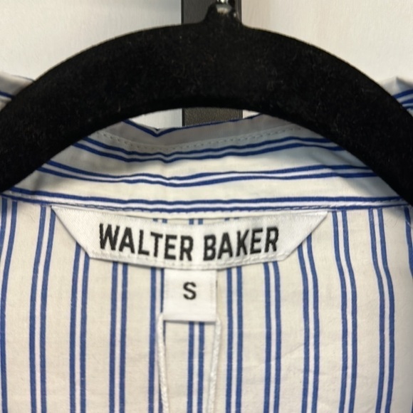 NEW Walter Baker Vivian Striped High-Low Shirt Blue and White Size Small - Picture 7 of 10